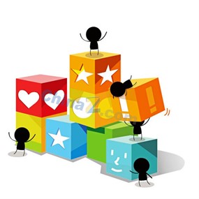 搬运方块小人矢量素材